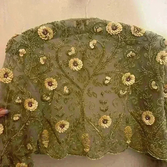 Moyna ~ intricate beaded formal sleeve jacket size M - Picture 9 of 16